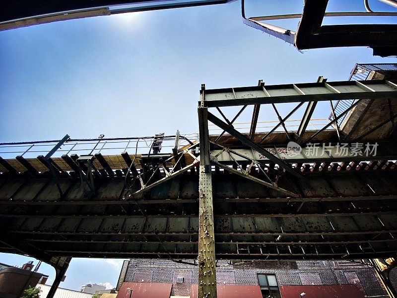 Steel Structure Holding Up an Elevated Train Platform